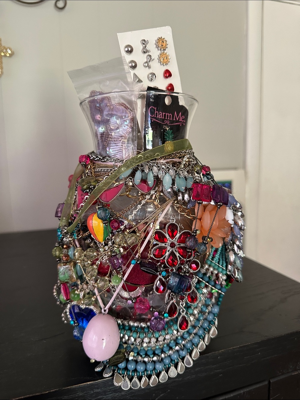Colorful Mystery Jewelry Jar. In Multiple Colors. Very Whimsical Pieces.